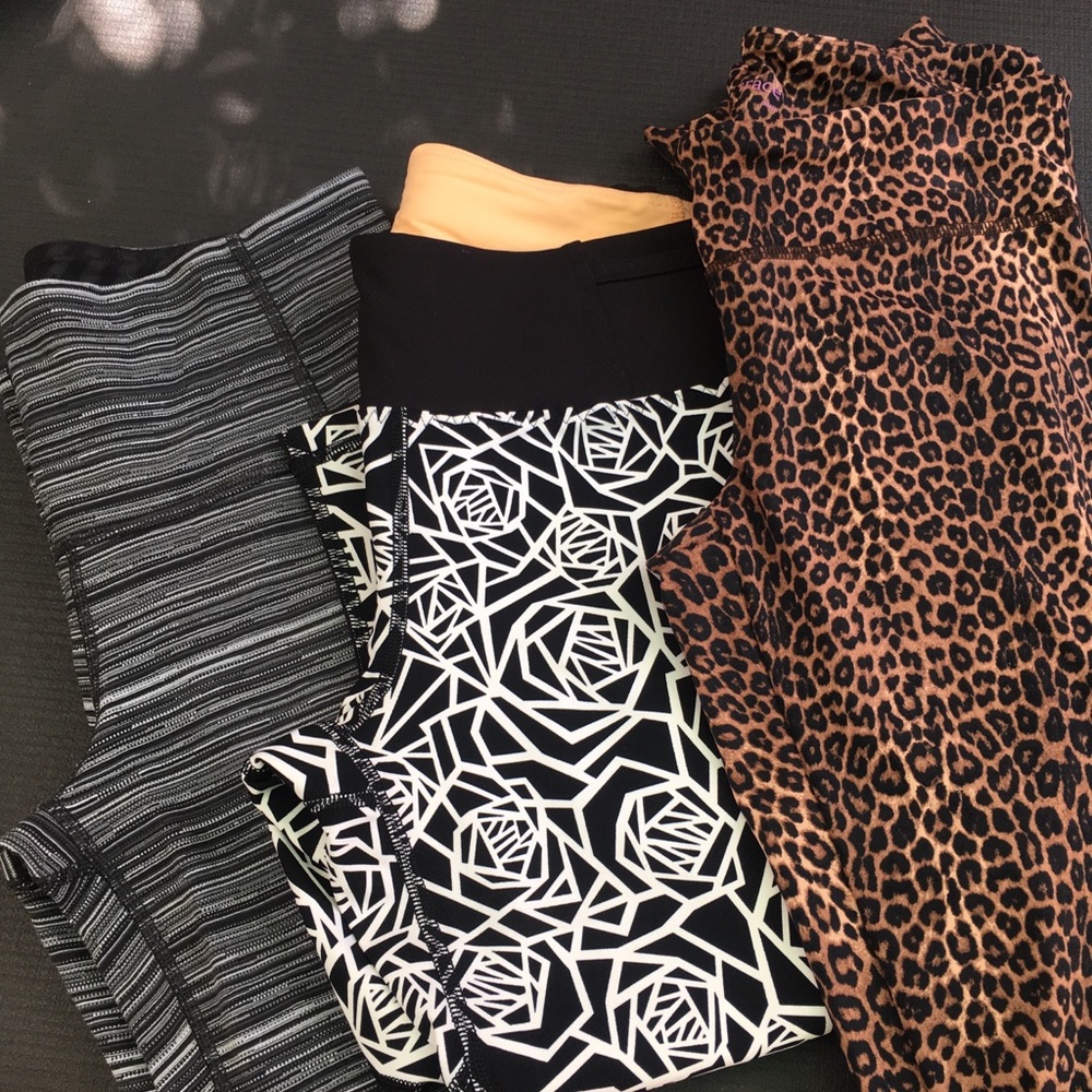 Yoga pants lot of three, 2 capris, 1 full length